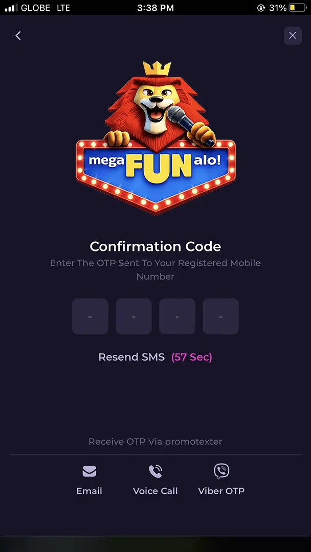 MegaFUNalo One Time Password OTP