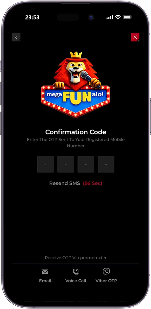MegaFUNalo Login OTP Verification to Complete Secure Account Access